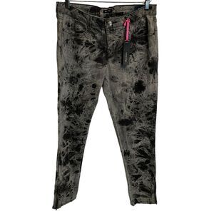 NWT I Heart Ronson Black and White Tie Dye Jeans size 10